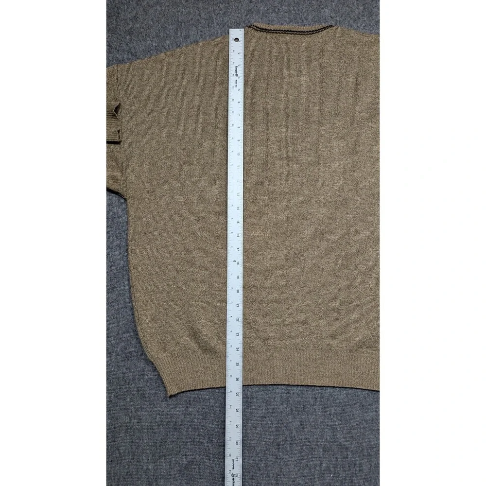 Vtg Sweater Mens Extra Large Tan Y2K‎ Wool Blend Grandpa Argyle Retro Crewneck